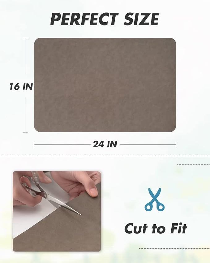 AMOAMI-Coffee Mat Hide Stain Rubber Backed Absorbent Dish Drying Mat for Kitchen Counter-Coffee Bar Accessories Fit Under Coffee Maker, Espresso Machine, Pot, Dish Rack Brown 1624 - Image 7