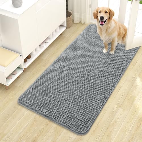 OLANLY Dog Door Mat for Muddy Paws 44x24, Super Absorbent Chenille Mud Mat by OLANLY