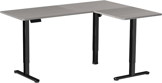 VIVO Dark Gray 63 x 55 in Corner Standing Desk, DESK-E3CTG | Electric, Reversible L-Shaped Table, Sit Stand, Height Adjustable, Memory Controller, Office Furniture Sets, Black Frame - Image 9