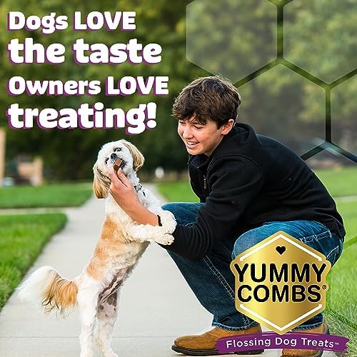 Yummy Combs Dog Dental Treats – Vet VOHC Approved – Delicious Chicken Protein – Removes Tartar with Cleaning Comb Shape – Dental Dog Treats for Small Dogs (36oz, 63 Count) - Image 4