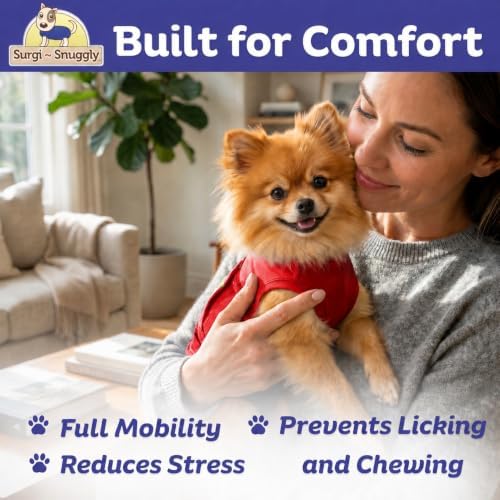 Surgi Snuggly Dog Surgery Recovery Suit, Cone Alternative, Spay/Neuter ML - Image 5