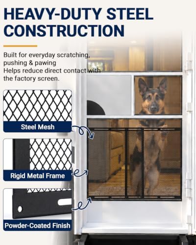 RV Screen Door Protector Adjustable 16.5–31.1 Inch Camper Screen Guard, 2-Panel Steel Mesh Prevents Dogs Pets Scratch Defender for Travel Trailer, Fifth Wheel, Motorhome Entry Doors - Image 5