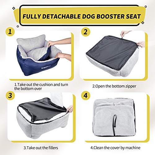 BurgeonNest Dog Car Seat for Small Dogs & Cats Under 25 lbs, Blue - Image 5