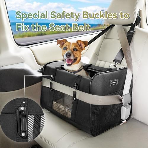 Petsfit Large Cat Carrier for Car Travel, Patented Seat Belt Buckle, 20 lb - Image 3