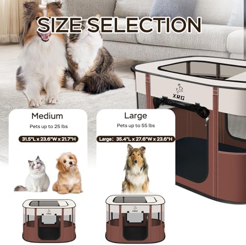 XRG Foldable Pet Playpen,Indoor Cat cage Puppy Crates M(31.5"x23.6"x21.7") - Image 6