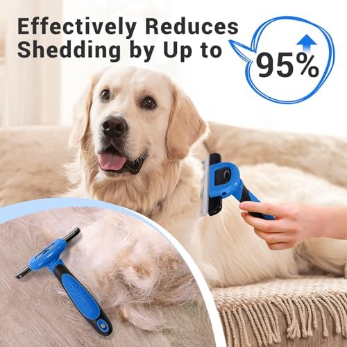 MIU COLOR Pet Grooming Brush, Deshedding Tool for Dogs & Cats, Navy Blue - Image 3