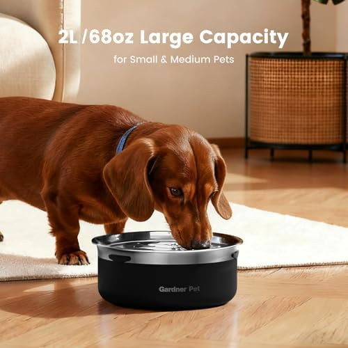 Gardner Pet Dog Water Bowl Stainless Steel Dog Bowl, 2L - Image 3