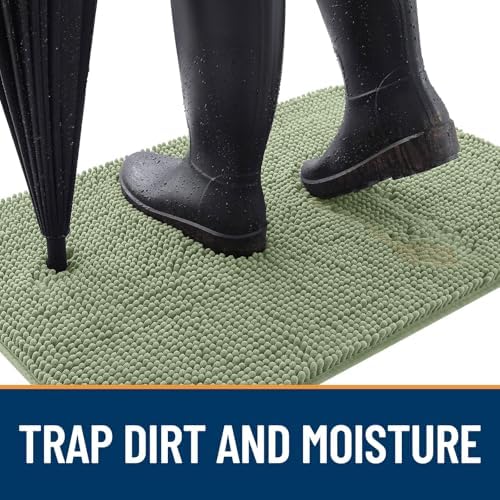 OLANLY Dog Door Mat for Muddy Paws 36x24, Super Absorbent Chenille Mud Mat - Image 2