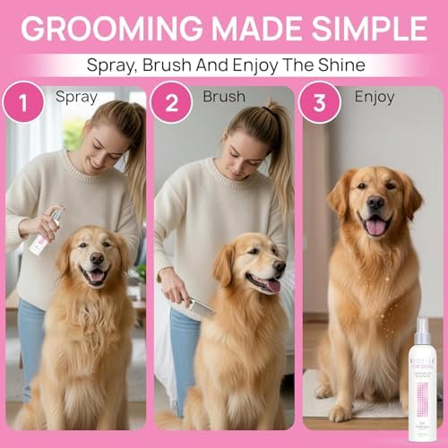BioSilk for Dogs Silk Therapy Detangling and Shine Spray, 8 Fl Oz, 6-Pack - Image 3