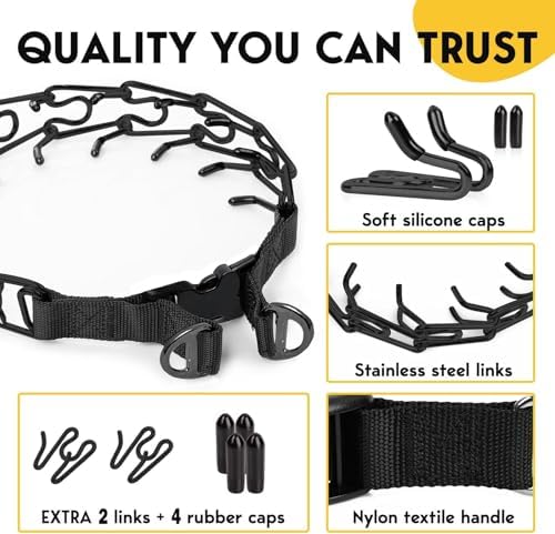 PetJett Prong Collar for Dogs - Adjustable Training Collar No Pull Choke Collar for Dogs, Pinch Collar for Dog, Walking Tool for Small, Medium, or Large Breed - Stainless Steel Metal Choker Chain - Image 4