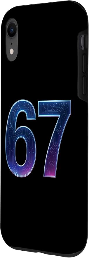67 Meme Ai Quantum Number 67th Six Seven Tech Digital Future Case for iPhone XR - Image 2