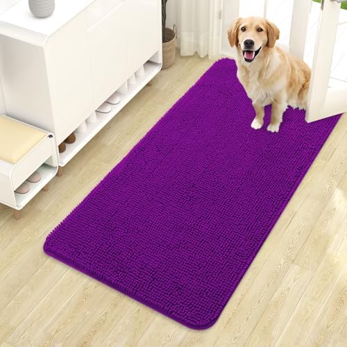 OLANLY Dog Door Mat for Muddy Paws 44x24, Super Absorbent Chenille Mud Mat by OLANLY