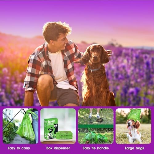 PET N PET Lavender Scented Dog Waste Bags, 200 Count with Handles - Image 6