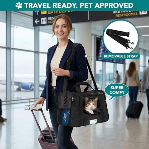 PetAmi Airline Approved Pet Carrier for Cats & Small Dogs, Small, Black - Image 5