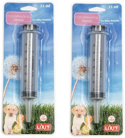Lixit Hand Feeding Syringes for Puppies, Kittens, Rabbits and Other Baby Animals (35ML Pack of 2) by Lixit