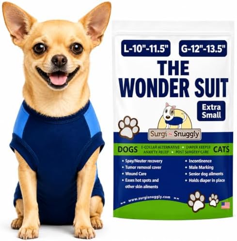 Surgi Snuggly Dog Surgery Recovery Suit, Cone Alternative, Spay/Neuter XS by Surgi%7ESnuggly