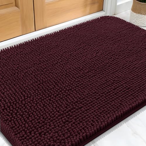 OLANLY Dog Door Mat for Muddy Paws 34x21, Super Absorbent Chenille Mud Mat by OLANLY