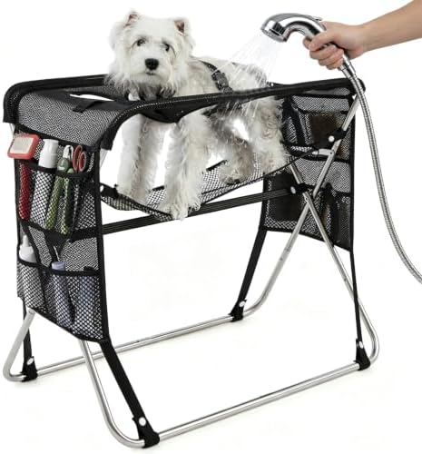 Dog Grooming Hammock for Senior Pets Dogs & Cats, with Steel Stand by Unknown