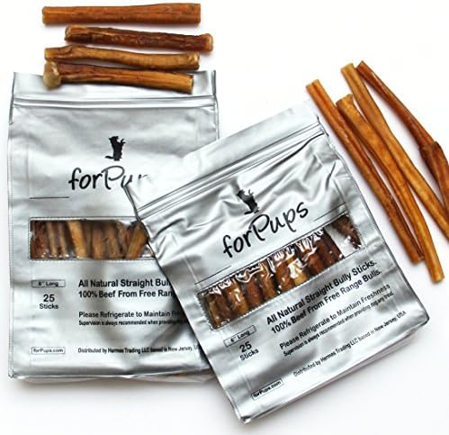 Standard Thickness Bully Sticks (6 inch, 50-Pack) - All Natural, Grass-Fed, Non-GMO 100% Beef Pizzle Dog Chews, Fully Digestible, Dental Treats for Puppies, Medium & Small Dogs (6"-50pk) - Image 2