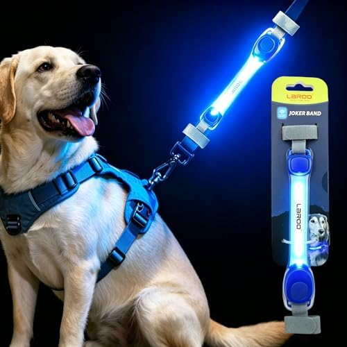 LaRoo LED Dog Safety Light Strip, Hook & Loop for Harness Collar Leash Blue by LaRoo