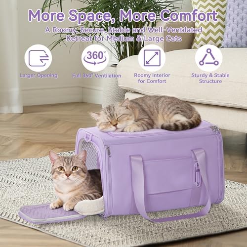 PETSFIT Large Cat Carrier with Patented Safety Buckles,Big Cats Up to 20 lb - Image 5