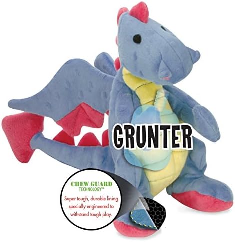 goDog Bubble Plush Dragons Squeaky Dog Toy, Chew Guard Technology - Periwinkle, Large - Image 4