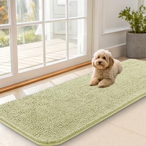 OLANLY Dog Door Mat for Muddy Paws 59x20, Super Absorbent Chenille Mud Mat by OLANLY