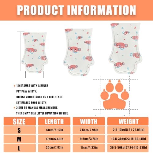 Disposable Dog Booties,20PCS Disposable Dog Socks to Stop Licking with Adjustable Self Adhesive Bandage,Pet Shoes Foot Covers Paw Protectors for Dogs Cats Indoor & Outdoor Walking (Pink, M) - Image 2