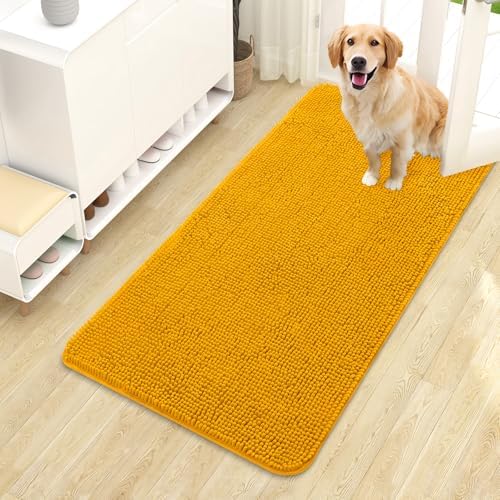 OLANLY Dog Door Mat for Muddy Paws 44x24, Super Absorbent Chenille Mud Mat by OLANLY