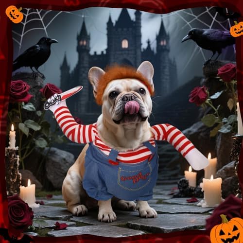 T2Y Dog Halloween Costumes, Chucky Dog Costume for Large Dog - Image 7
