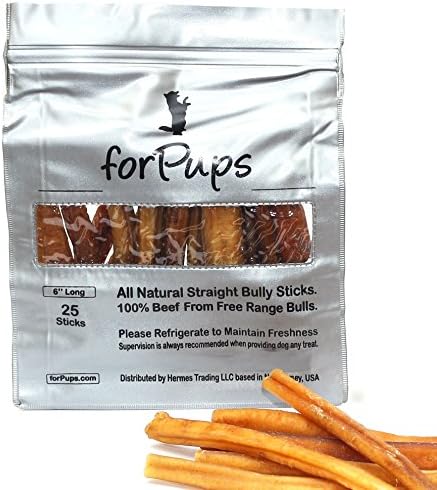 Standard Thickness Bully Sticks (6 inch, 50-Pack) - All Natural, Grass-Fed, Non-GMO 100% Beef Pizzle Dog Chews, Fully Digestible, Dental Treats for Puppies, Medium & Small Dogs (6"-50pk) - Image 4