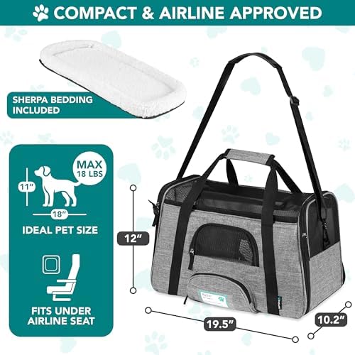 PetAmi Airline Approved Pet Carrier for Cats Small Dogs, Large Heather Gray - Image 2
