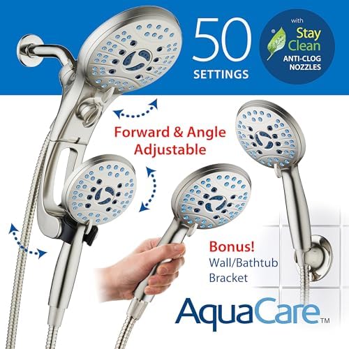 AquaCare 50-mode High Pressure Shower Head Combo with Arm & Dual Power Wash - Image 6
