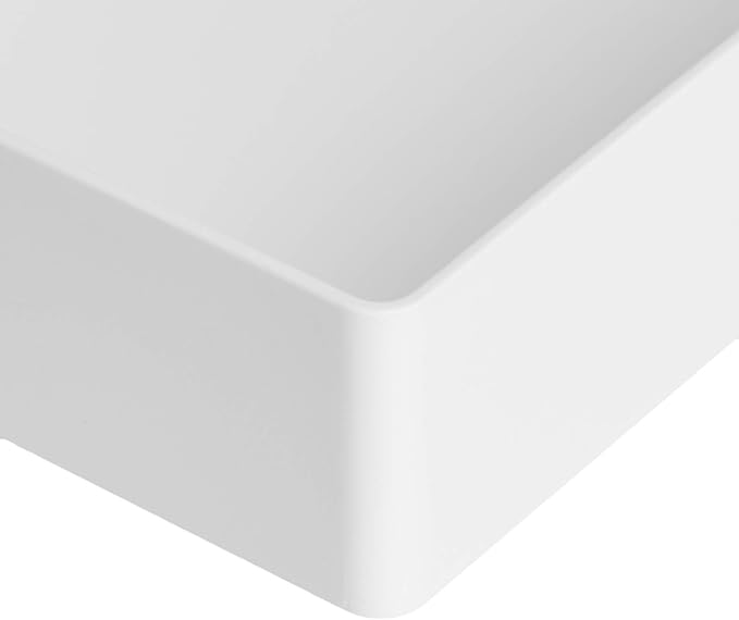 Amazon Basics Rectangular Plastic Desk Organizer Bundle, 3 Pieces Letter Tray and Accessory Tray for Office Supplies, Document Organization, Workspace Storage, 10 x 13.4 inches, White - Image 4
