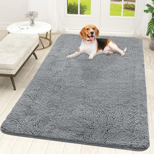 OLANLY Dog Door Mat for Muddy Paws 70x46, Super Absorbent Chenille Mud Mat by OLANLY