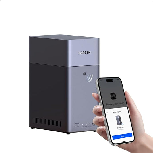 UGREEN NAS DH2300 2-Bay Desktop NAS, Support Capacity 64TB (Diskless) | Remote Access, AI Photo Album, Beginner Friendly System, 4GB RAM on Board,1GbE, 4K HDMI, Network Attached Storage (Diskless) by Unknown
