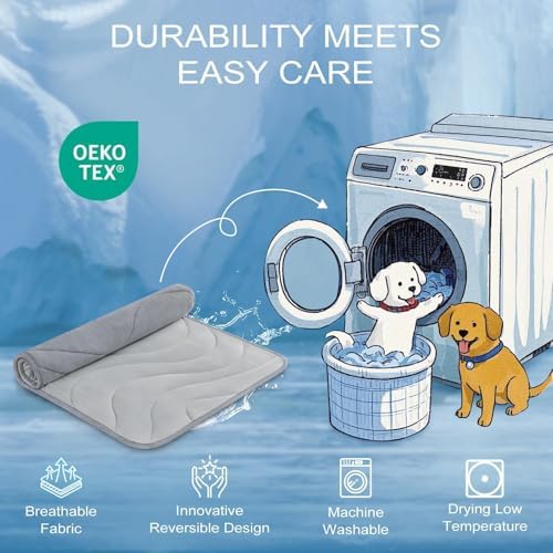 Cozyide Dog Cooling Mat, Q-Max>0.45, 40 L x 28" W, Light Grey - Image 5