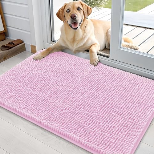 OLANLY Dog Door Mat for Muddy Paws 36x24, Super Absorbent Chenille Mud Mat by OLANLY