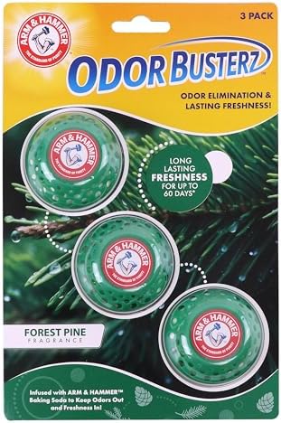 Arm & Hammer OdorBusterz® Odor Eliminator Balls, Forest Pine, 3 Count – Baking Soda Odor Control for Closets, Drawers, Hampers & Small Spaces by ARMHAMMER