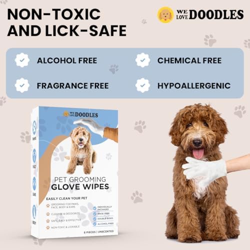 Pet Glove Wipes for Dogs, Double-Sided Dog Cleaning Wipes, 6 Pieces - Image 4