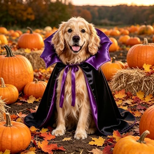 GOYOSWA Dog Halloween Costumes, Dog Vampire Devil Cape Cloak Costume Pet Halloween Costumes for Small Medium Large X-Large Dogs Pets (Large) - Image 6
