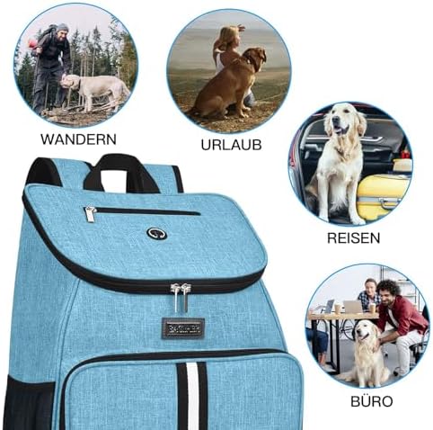 BAGLHER丨Dog Travel Bag, Airline Approved Pet Supplies Backpack, Dog Travel Backpack with 2 Silicone Collapsible Bowls and 2 Food Baskets - Image 6