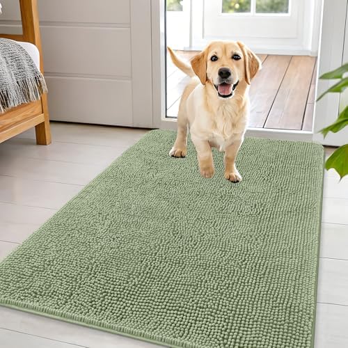OLANLY Dog Door Mat for Muddy Paws 44x32, Super Absorbent Chenille Mud Mat by OLANLY