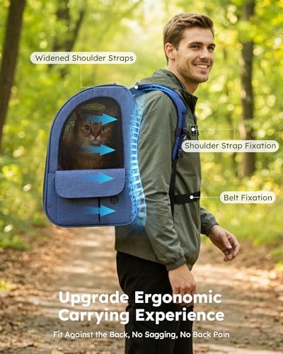 pecute Cat Carrier Backpack Expandable, Cat Backpack with Breathable Window - Image 6