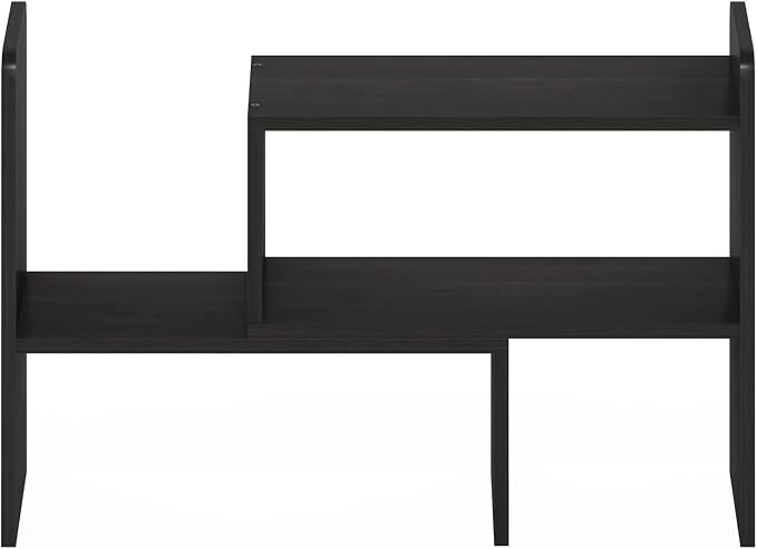 Furinno Classic Desktop Organizer Storage Rack Adjustable Free Style Rotation Display Bookshelf, Espresso 6.7D x 23.7W x 15.67H in - Image 7