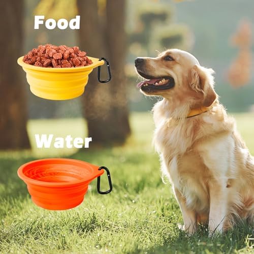 PetBonus 2-Pack Collapsible Dog Bowls, Portable Travel Dog Water Food Bowls - Image 4