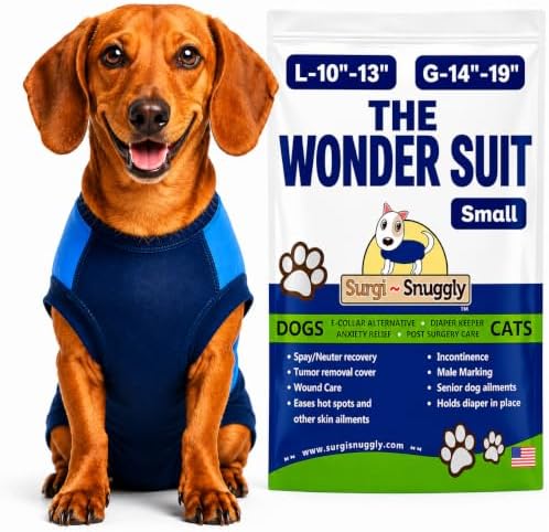 Surgi Snuggly Dog Surgery Recovery Suit, Cone Alternative, Spay/Neuter S by Surgi%7ESnuggly