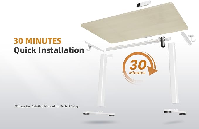 YDN 63 x 24 Inch Nature Electric Standing Desk | Adjustable Height, Sit Stand, Cable Management, Ergonomic, Home Office - Image 9
