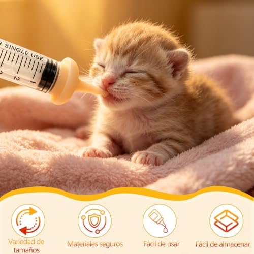 Pet Nursing Feeder Kit, 13PCS Kitten Puppy Feeding Set, Hand Feeding Syringe with Soft Silicone Nipples for Newborn Puppies, Kittens, Hamsters, Rabbits, Small Animals (White) - Image 4