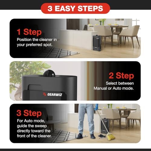 Gearwiz 1400W Touchless Automatic Vacuum Dustpan – Motion Sensor Hands-Free Electric Dustpan for Pet Hair Dirt & Debris – Powerful and Energy Efficient Cleaning Solution for Home Kitchen & Office - Image 6